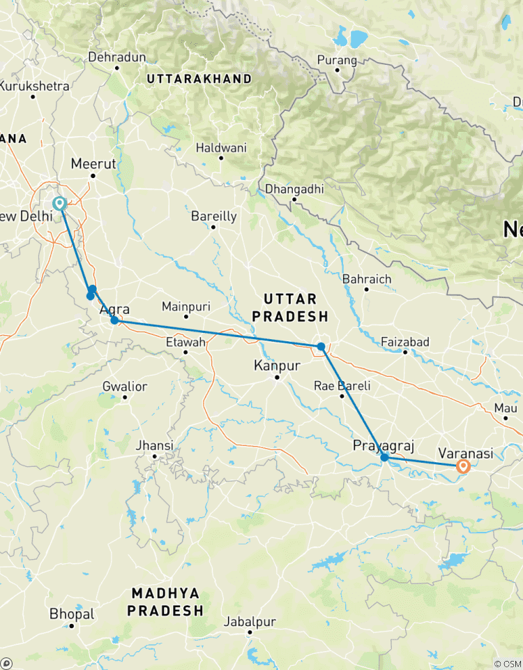 Voyage spirituel dans le Triangle d\'Or - De Delhi à Varanasi en passant par Mathura, Agra, Lucknow et Ayodhya circuit