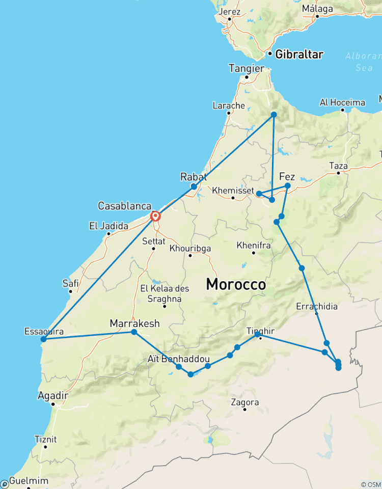 12-tägige geführte Marokko-Tour ab Casablanca Rundreise