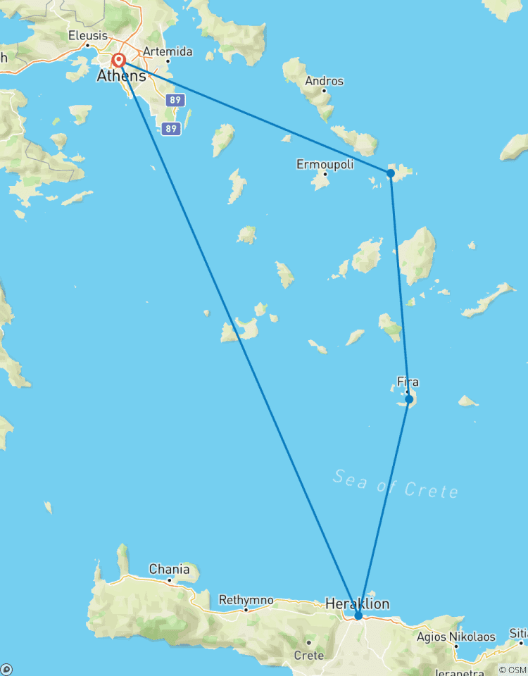 MINOS : Athènes, Mykonos, Santorin, Crète et Héraklion (+ visites à Athènes) circuit