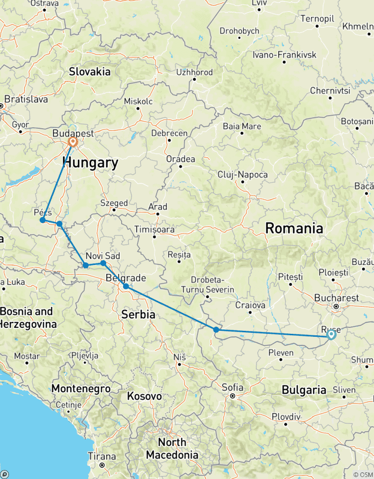 Circuito Gemas del Sudeste de Europa 2026 Inicio Giurgiu, Fin Budapest