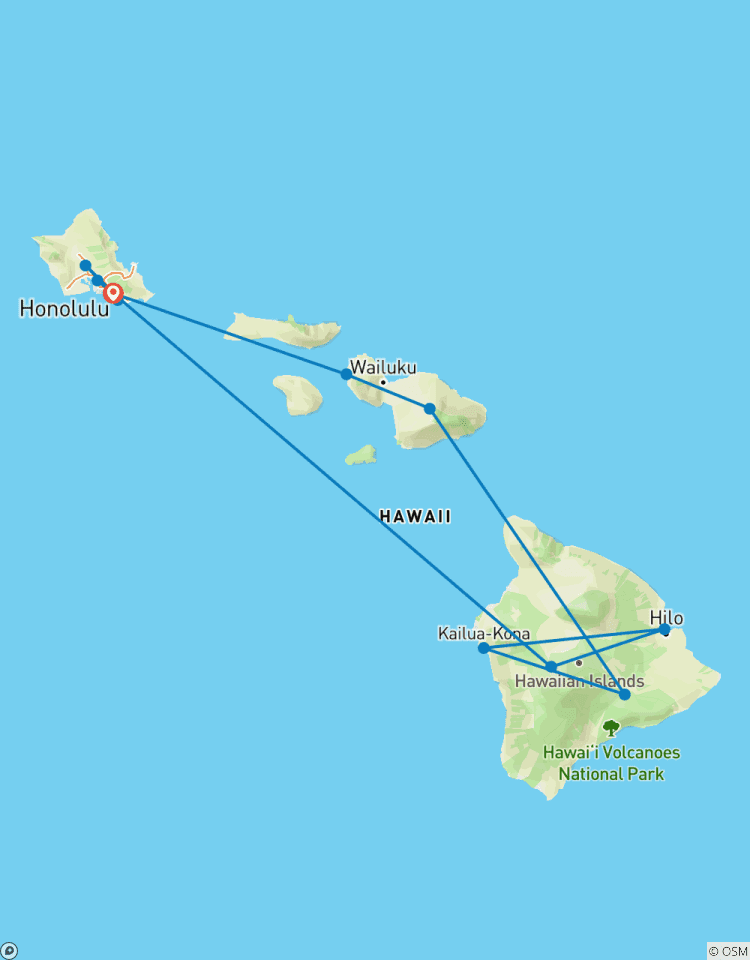 Circuito Experiencia de 7 días en Hawai (Bilingüe: Chino, Inglés)