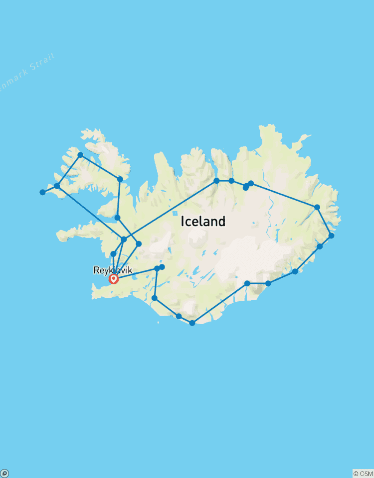 Circuito Combo de 17 Días Círculo de Islandia y Fiordos Occidentales de Islandia
