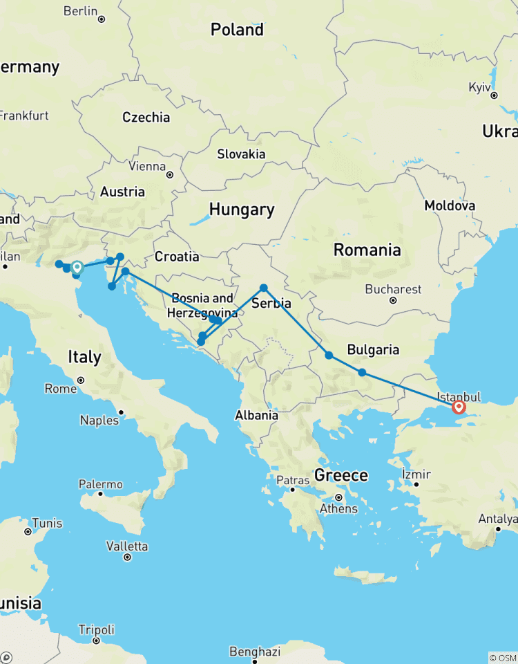 Croisière et train : Venise, Istanbul et les Balkans (2026) (Venise à Istanbul, 2026) circuit