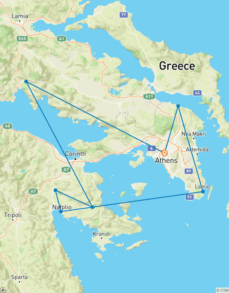 6 Day Athens Adventure including Delphi, Mycenae, Nafplio, Cape Sounion & Meteora Tour