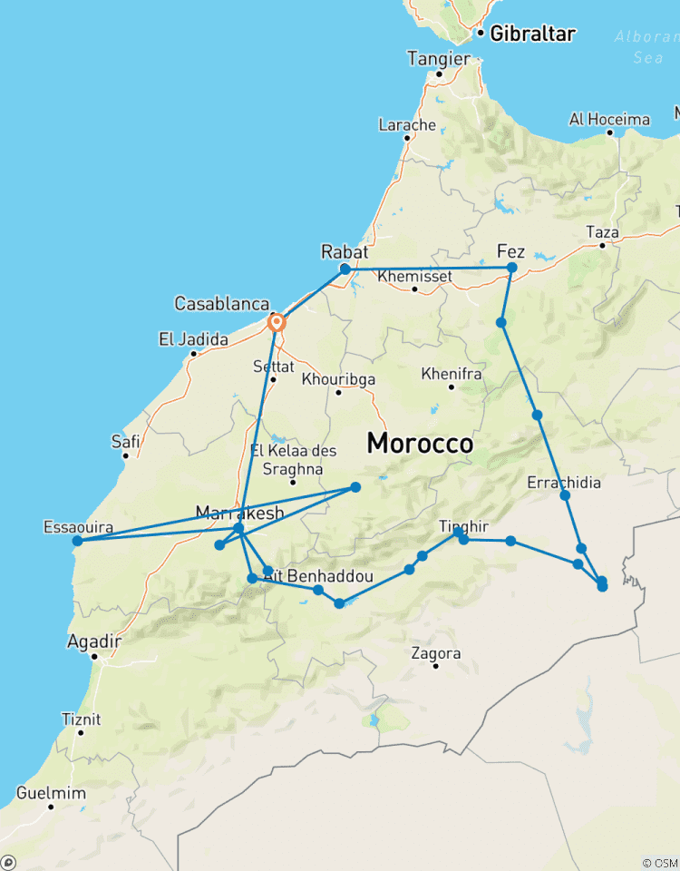 Circuito Circuito Privado de 9 Días por Marruecos desde Casablanca: Cultura Auténtica, Desierto y Ciudades Imperiales