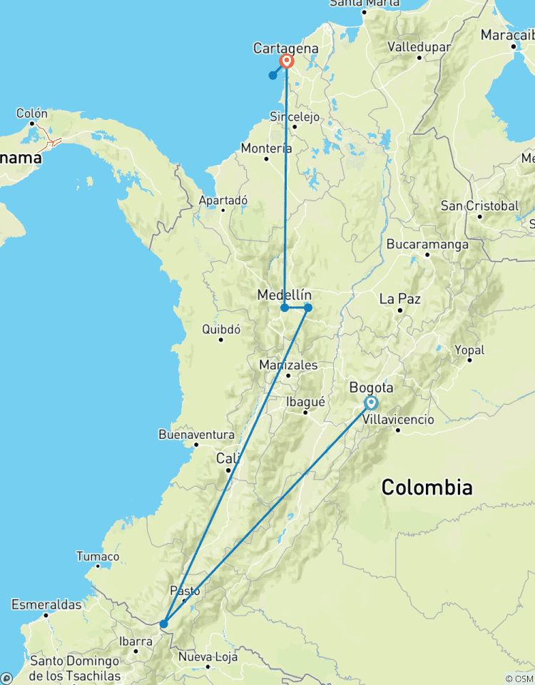 Expérience culturelle de 10 jours en Colombie circuit