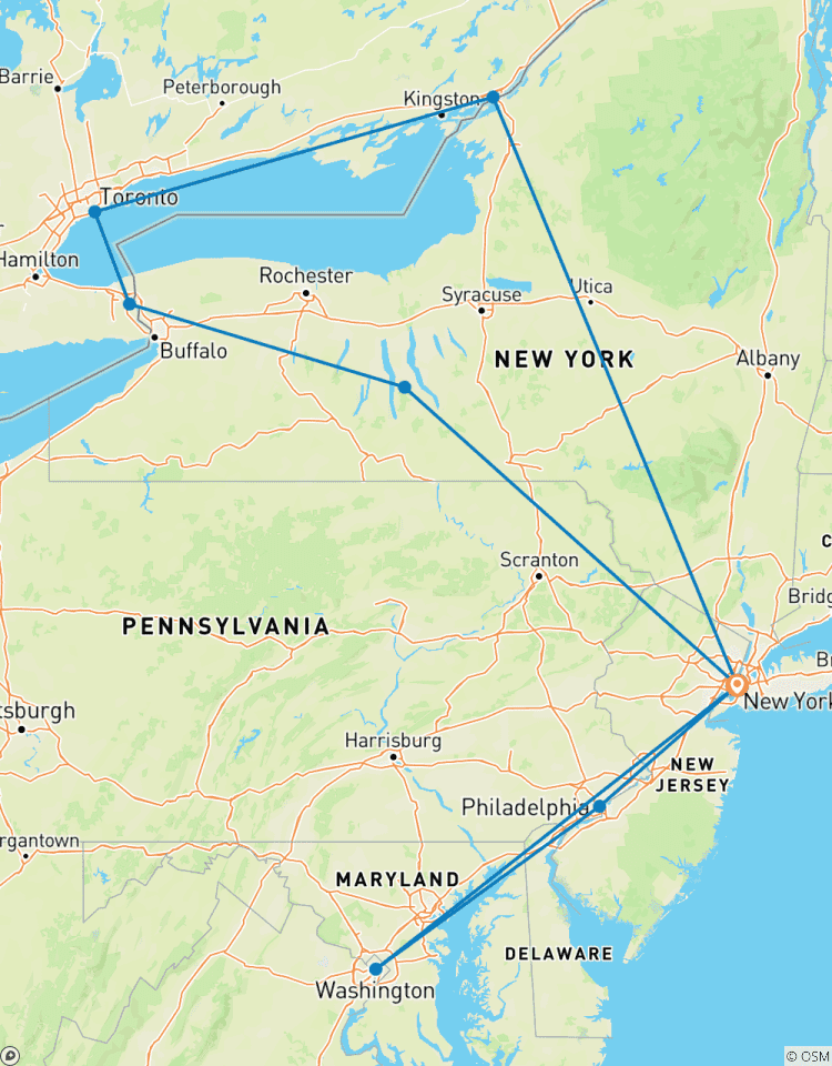 Circuito Cataratas del Niágara, 1000 Islas, Washington DC, Filadelfia y País Amish 5D/4N (desde Nueva York)