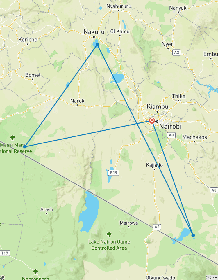 Masai Mara, Lake Nakuru und Amboseli Safari 6 Tage Rundreise