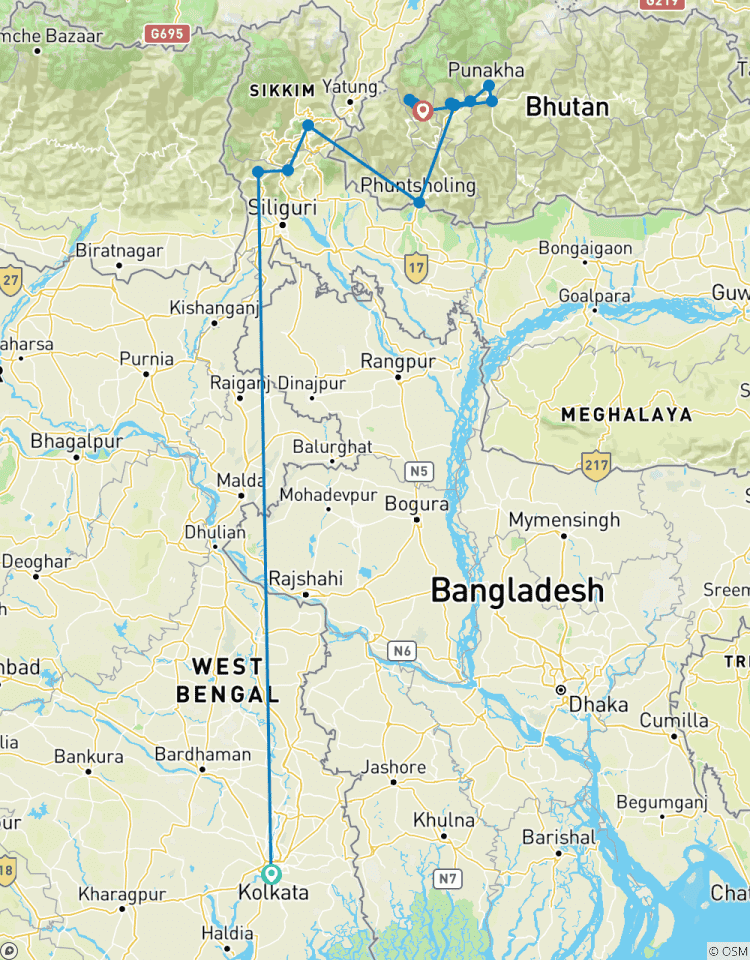 Circuito Viaje a Bután y el Noreste de la India desde Calcuta