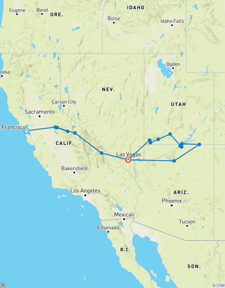 Canyon Explorer (San Francisco - Las Vegas) Rundreise
