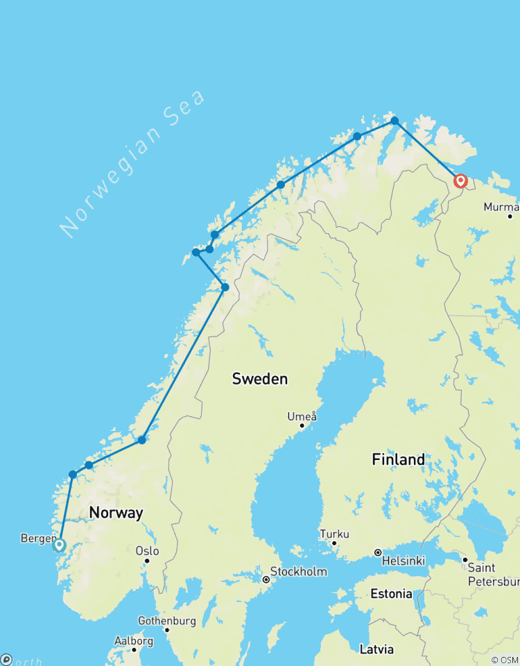 Havila Voyages Bergen-Kirkenes (12 Destinationen) Rundreise