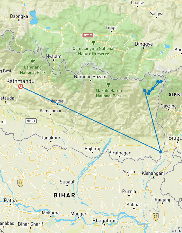 Kanchenjunga Nord Basislager Trek 18 Tage Rundreise
