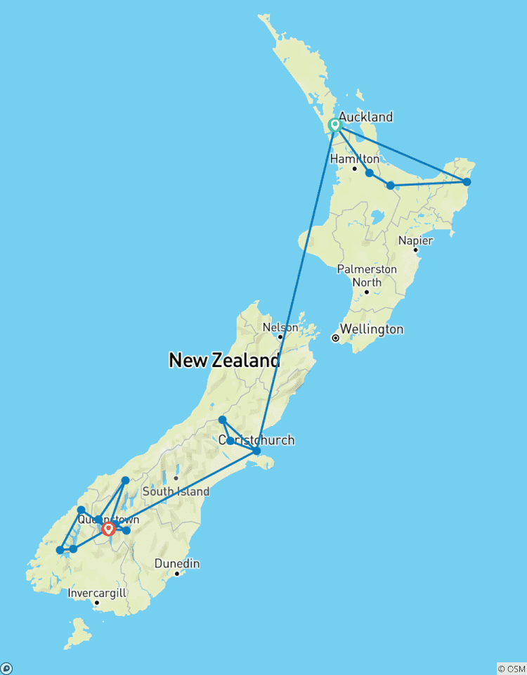 14 Days Best of New Zealand, Auckland, Christchurch & Queenstown Tour