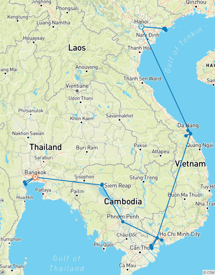 Circuito Circuito de 17 días a la vibrante Vietnam, Camboya y Tailandia, desde Hanói a la Bahía de Halong, Phnom Penh, Siem Reap y Bangkok