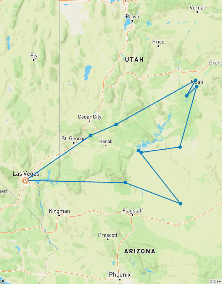 7 Tage Südwest-Nationalparks Grand Canyon Campingreise Rundreise