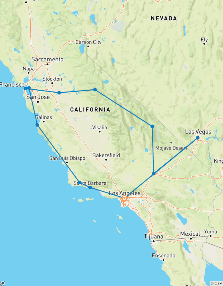 California Coast & Las Vegas - 5 days Tour