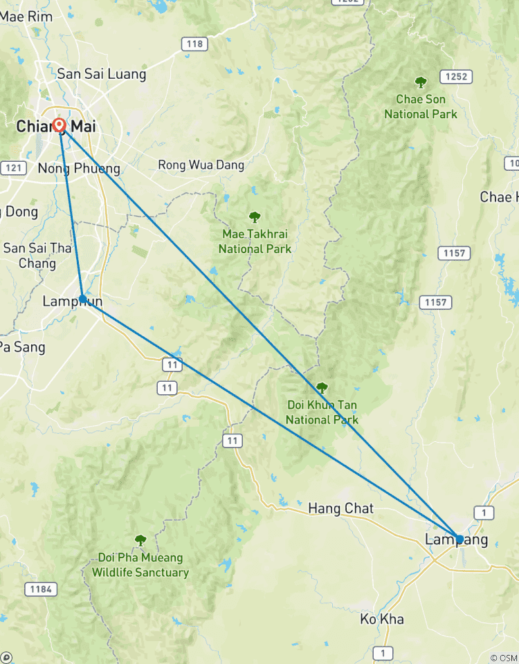 Circuito 4 días en Chiang Mai, incluida la Excursión en Tuk Tuk por Chiang Mai y la Excursión a los Templos de las ciudades de Lamphun y Lampang