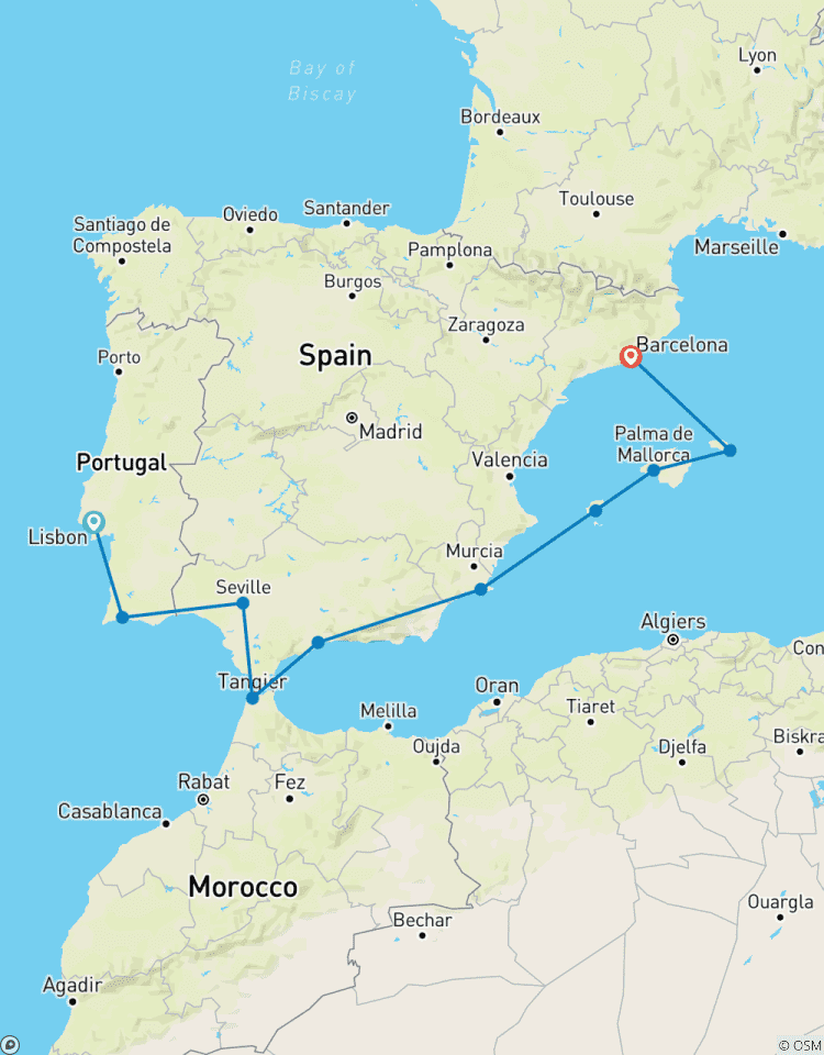 Circuito Perlas del Sur de España y Portugal 2026 - 11 Días (from Lisboa to Barcelona)