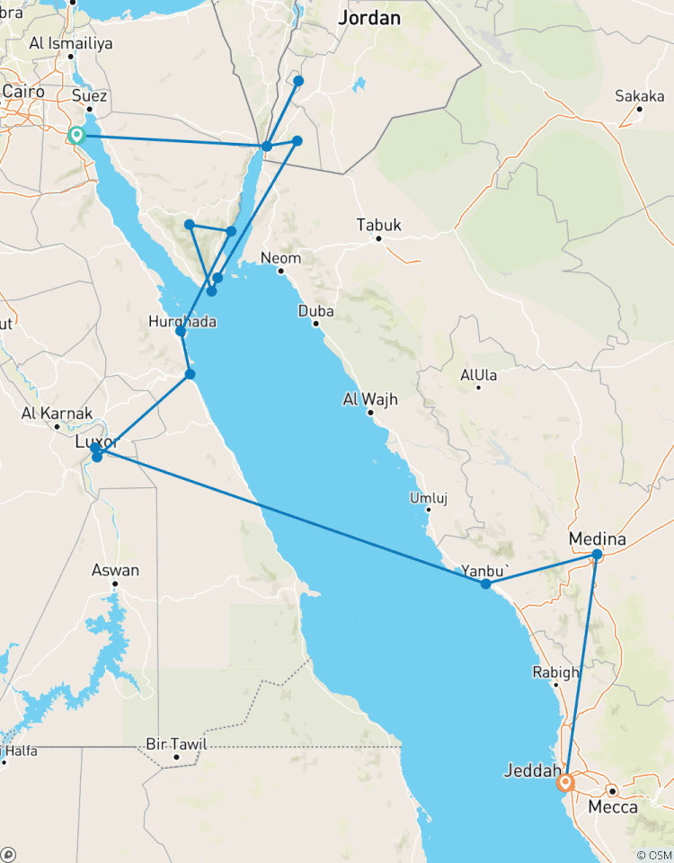 De l\'Égypte à l\'Arabie saoudite circuit