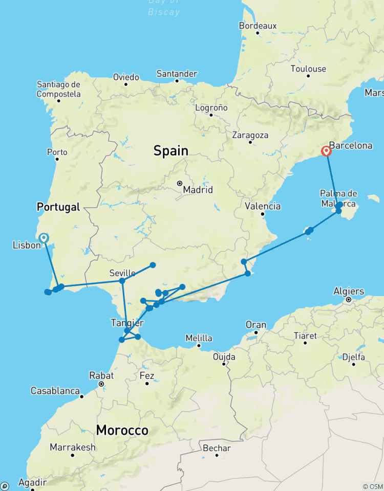 Circuito Odisea por el Mediterráneo: De Lisboa a Barcelona