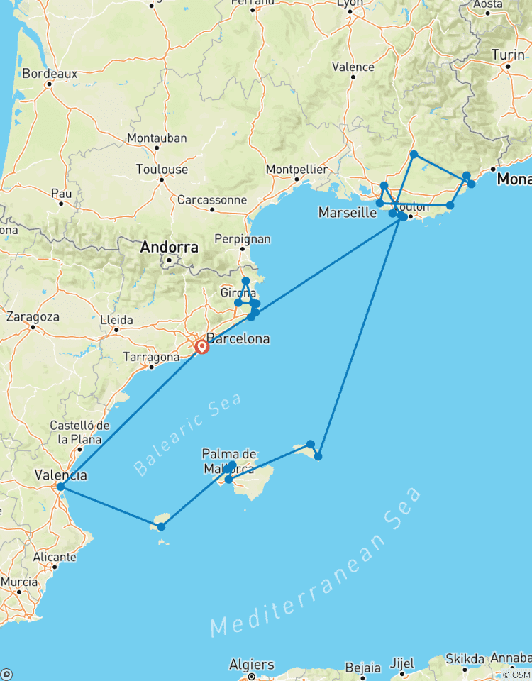 Circuito España, Costa Azul y Baleares: Viaje Sabores del Descubrimiento con la Chef Begoña Rodrigo