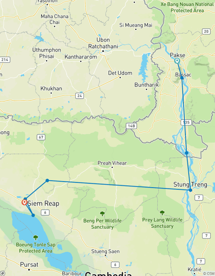 Circuito Pedalea por el sur de Laos hasta Angkor Wat