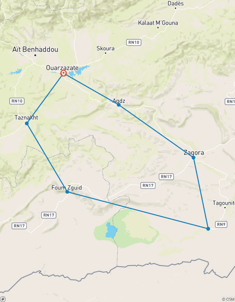 Excursion dans le désert de Ouarzazate à Erg Chegaga (1 nuit) circuit