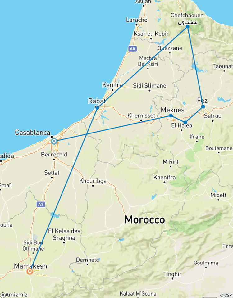Les merveilles de luxe du Maroc. (entièrement guidé, hôtels 4*) circuit