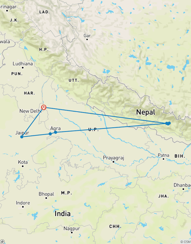 Circuito Viaje de 10 días al Triángulo de Oro con Nepal (Katmandú)