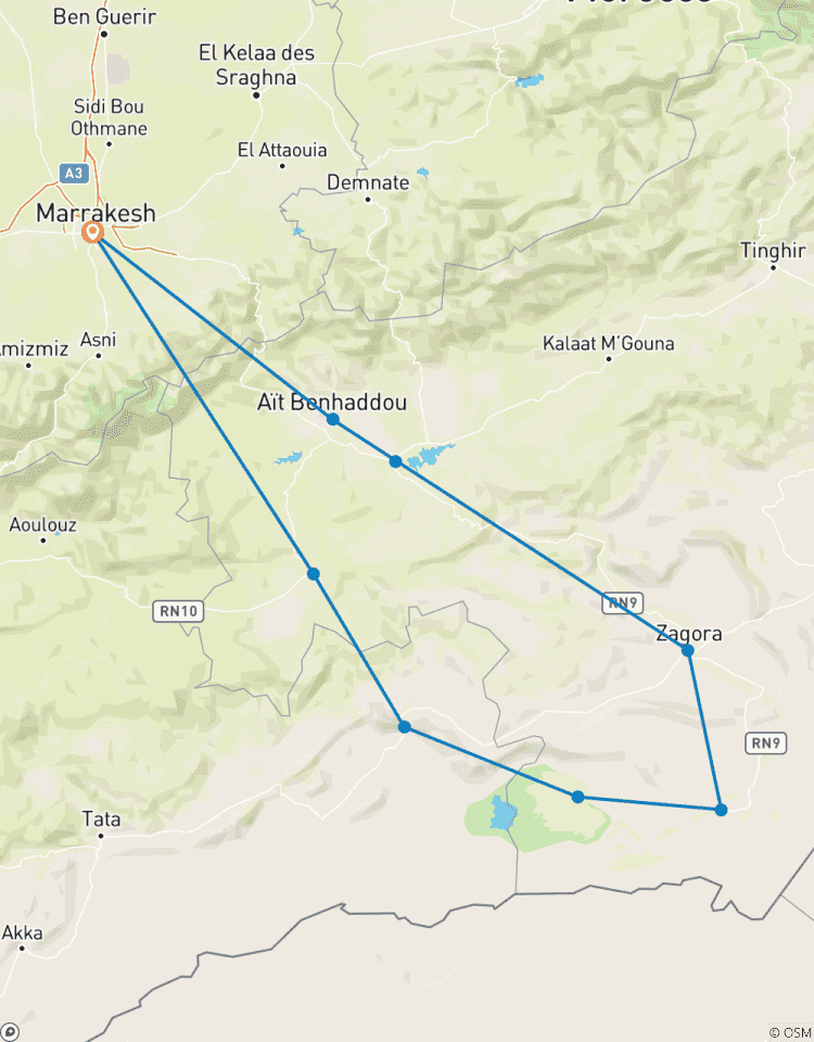 Au départ de Marrakech : Excursion privée de 3 jours dans le Sahara à l\'Erg Chigaga circuit