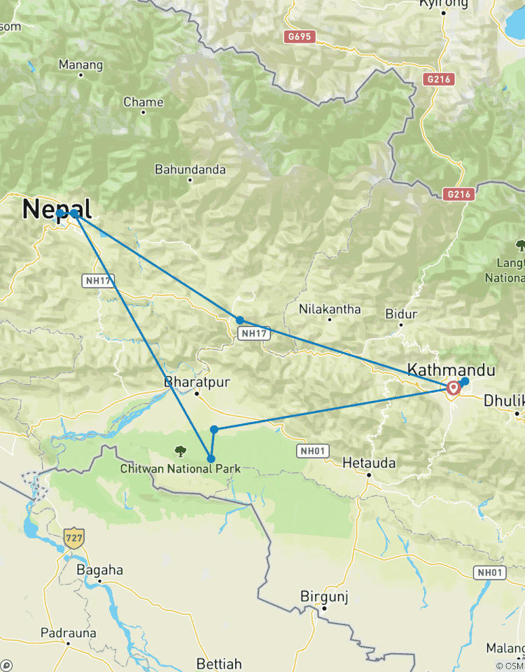 6N/7D) Nepal Tour Kathmandu - Pokhara - Chitwan Rundreise