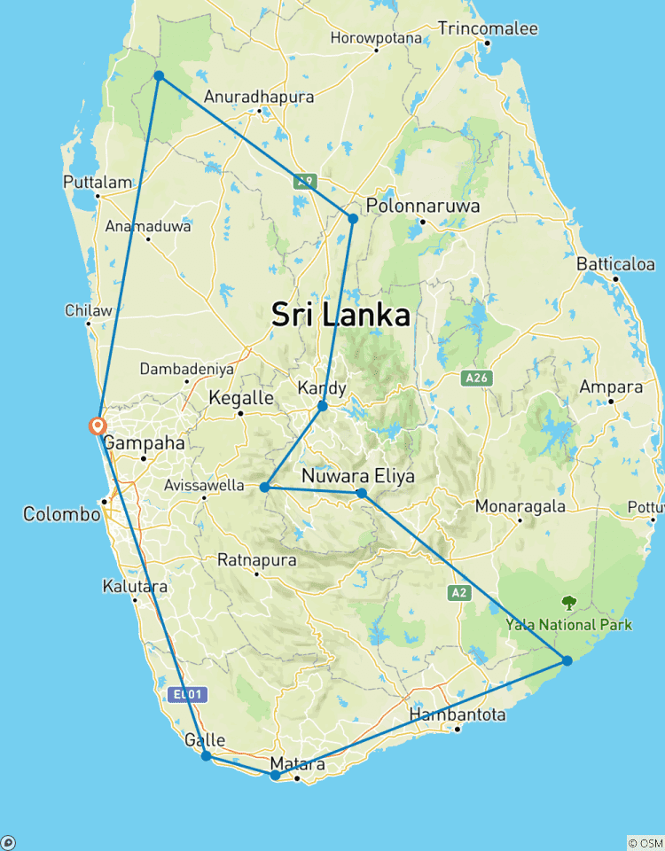Sri Lankas Große Fünf Rundreise