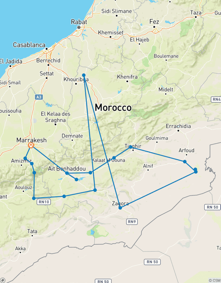 10-Days Tour From Marrakech To Marrakech Via Imperial Cities & Desert Glamping Luxury Camp Tour