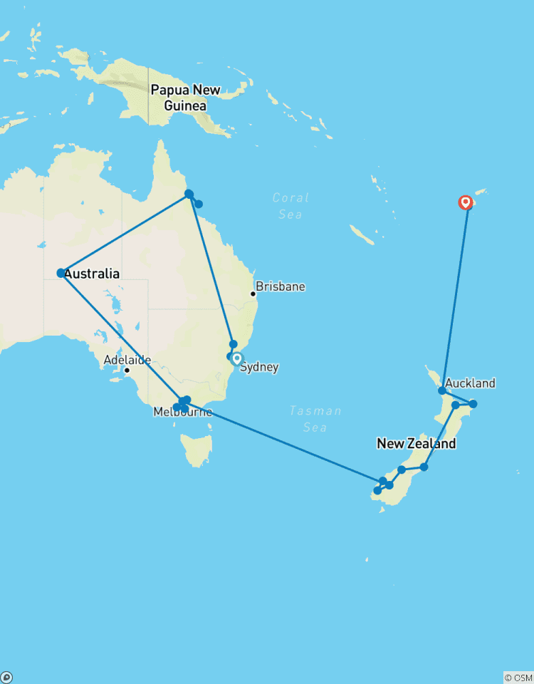 Voyage en Australie avec les îles Fidji circuit