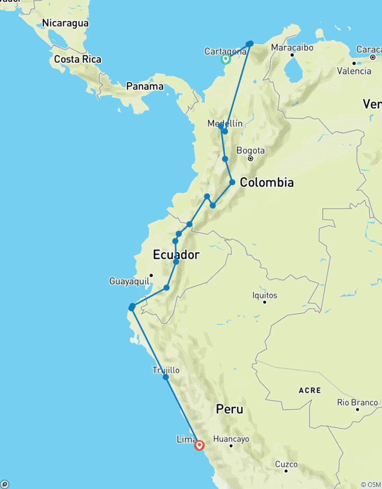 CARTAGENA bis LIMA (38 Tage) Kolumbien Abenteuer Rundreise