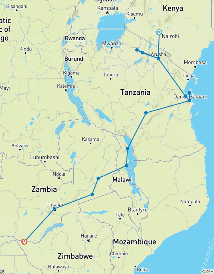 Kenya to Zimbabwe Overland Safari & Participation Camping Tour