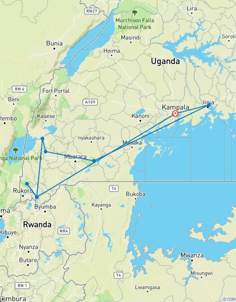 Safari terrestre en Ouganda pour les gorilles et participation au camping circuit
