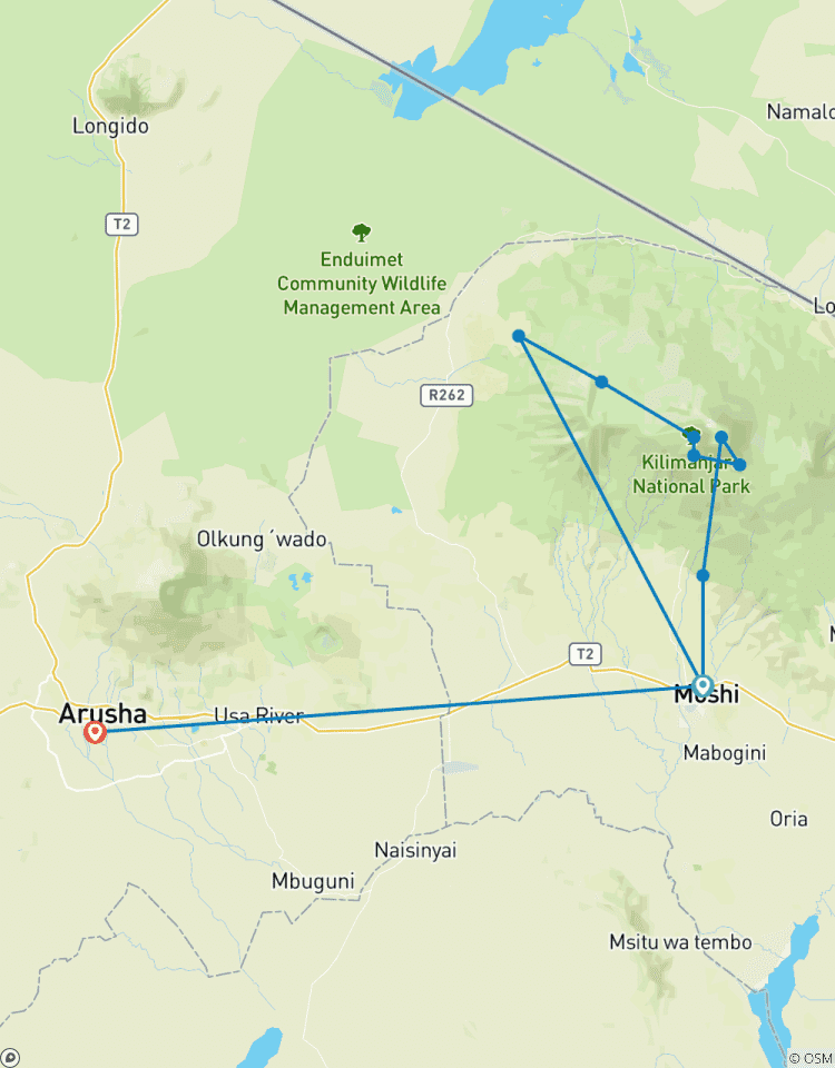 6 Tage Shira Route Kilimandscharo Besteigung Rundreise