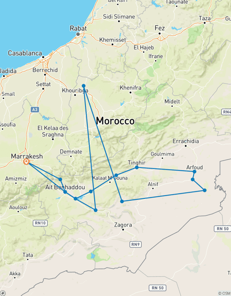 4-daags privé-woestijnavontuur: Marrakech naar Merzouga Duinen-rondreis