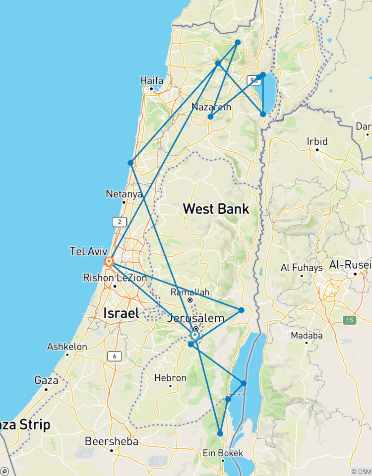 Circuit du meilleur d\'Israël, pack de 8 jours circuit