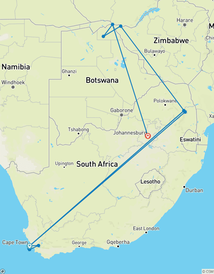 Splendeur de l\'Afrique du Sud : Cap, Safari et Chutes Victoria - 11 jours circuit