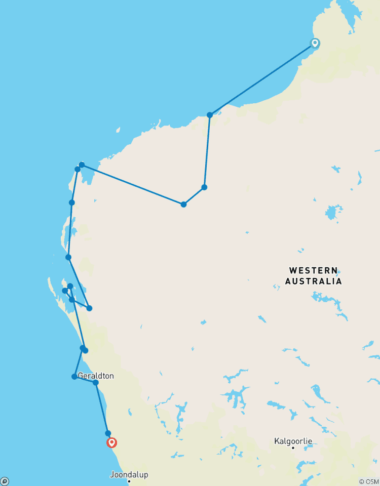 Van Broome naar Perth - Over land-rondreis