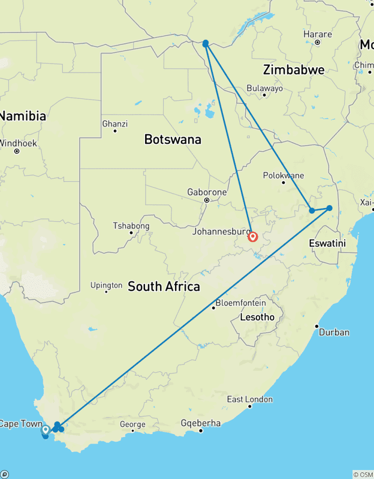 Circuito Ciudad del Cabo, Kruger y Chobe: La Aventura Safari Definitiva de África