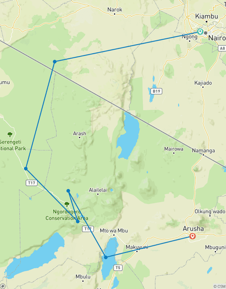 Circuito Safari de lujo en avión de 10 días por África Oriental