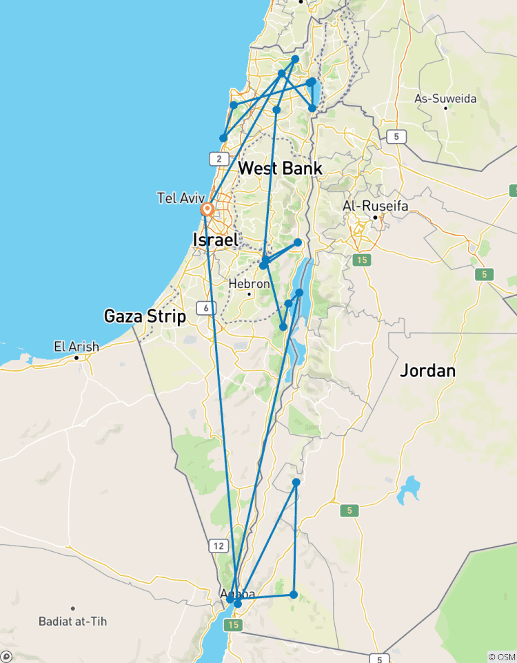 10 jours - Circuit des points forts d\'Israël et de la Jordanie circuit