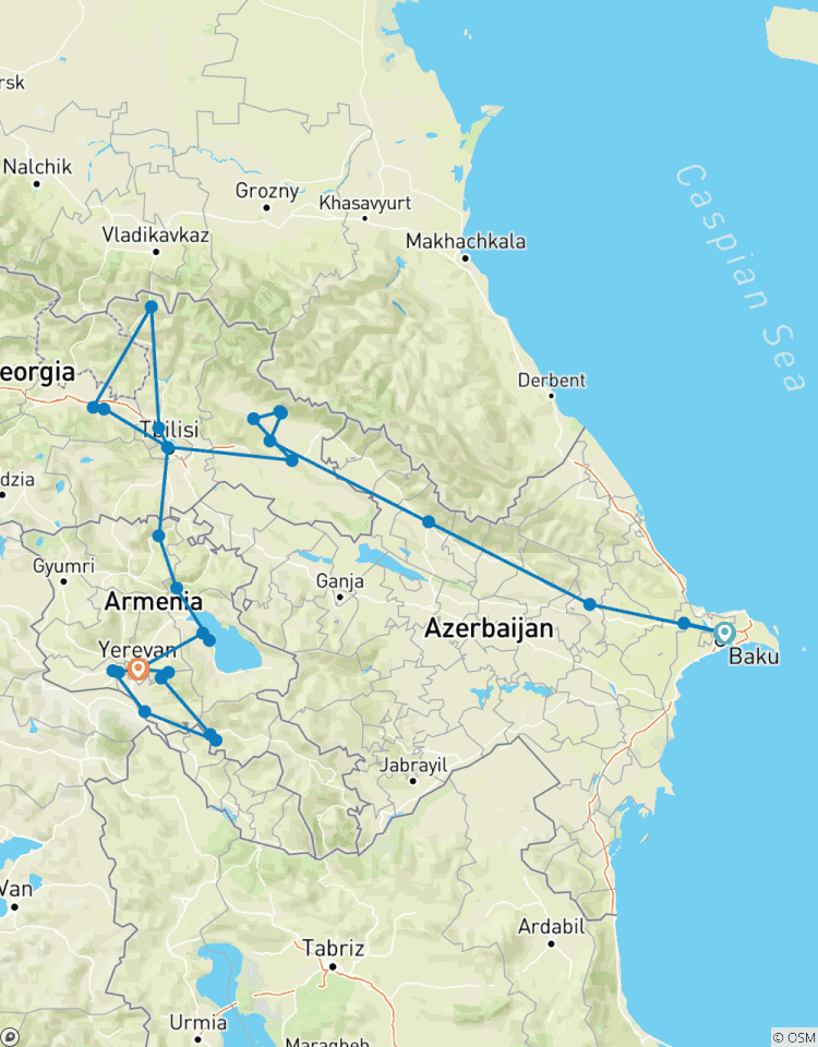 Circuito Azerbaiyán, Georgia, Armenia Highlighs 14 días