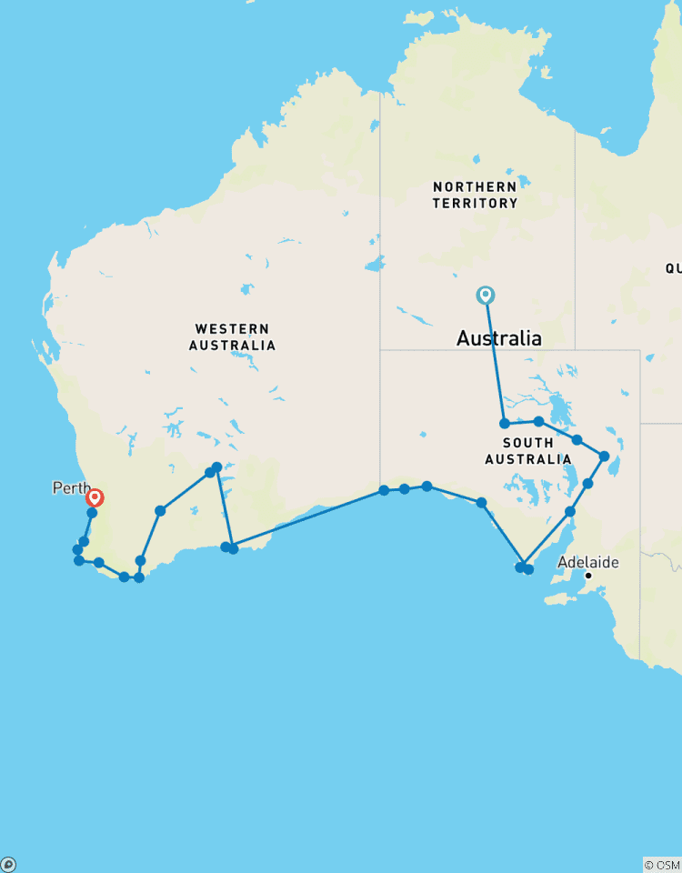 Alice Springs nach Perth Überland Rundreise
