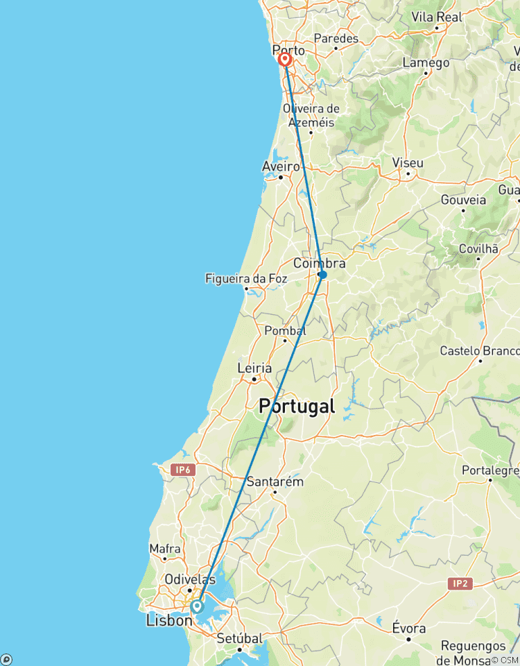 Circuito Desde Lisboa, pasando por Coimbra, hasta Oporto