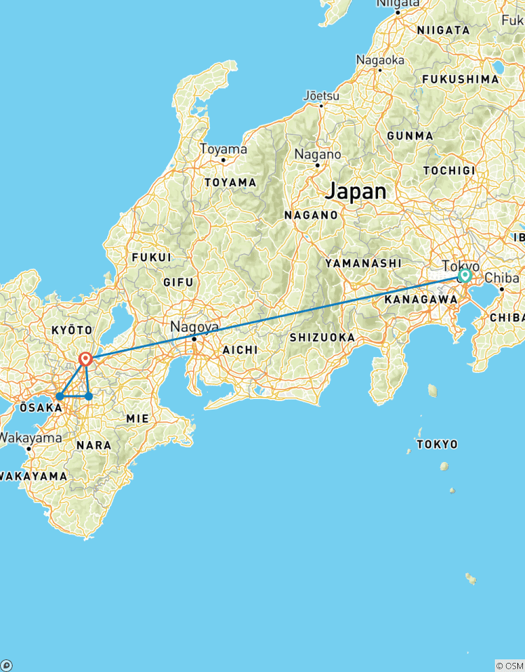 Circuit de 3 jours à Kyoto, Osaka et Nara au départ de Tokyo circuit
