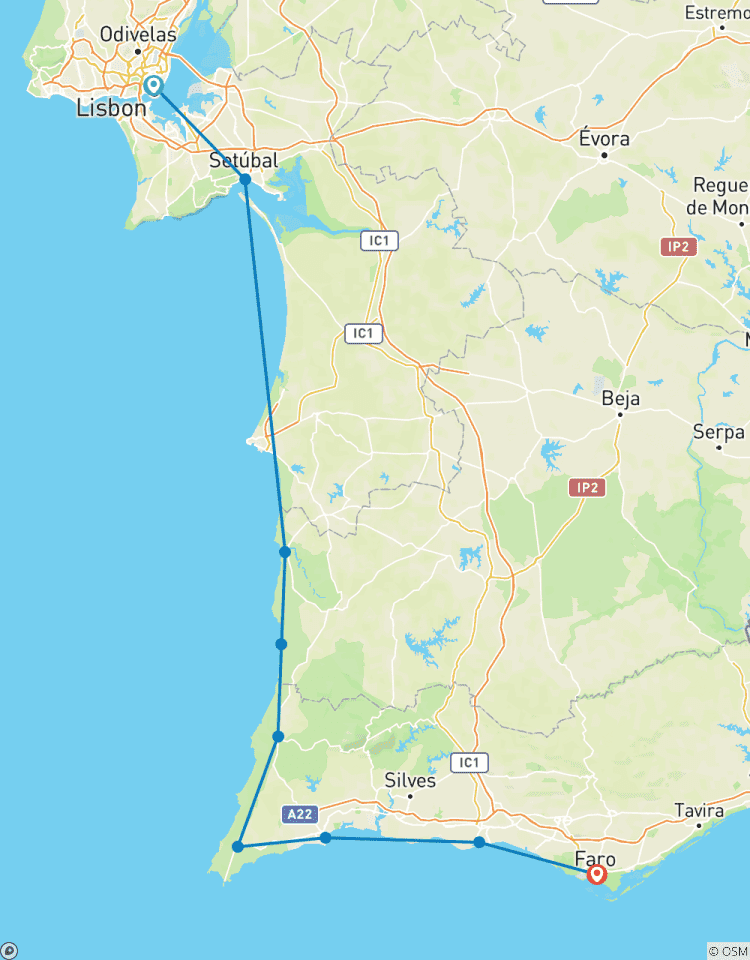 Circuito Ruta de las Playas: Costa Vicentina y Algarve